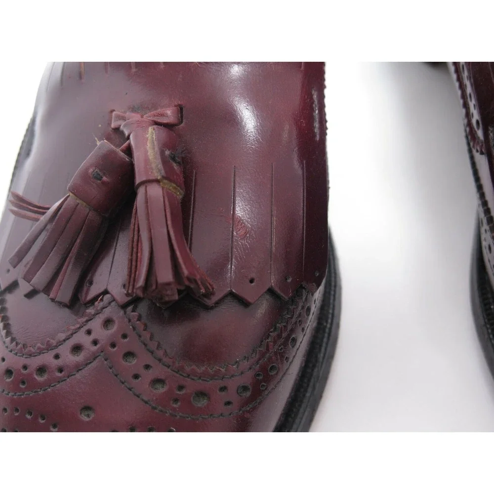 Bostonian Mens Burgundy Tassel Wingtip Loafer‎ Dress Shoes Sz 10